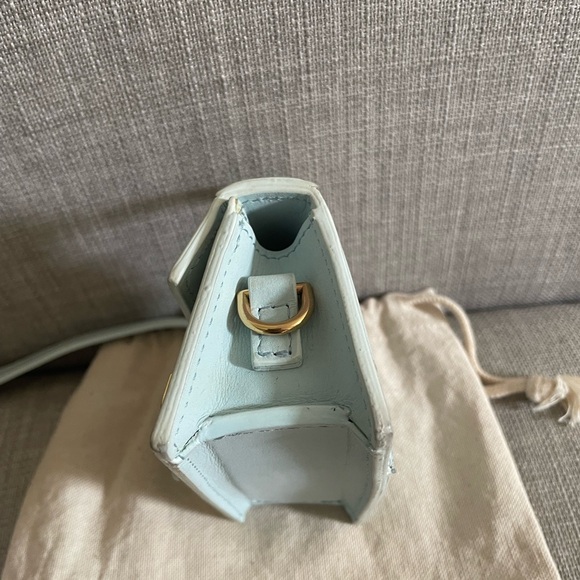 Jacquemus NanoTop-Handle Bag in Light Blue with Gold Hardware - Picture 4 of 9